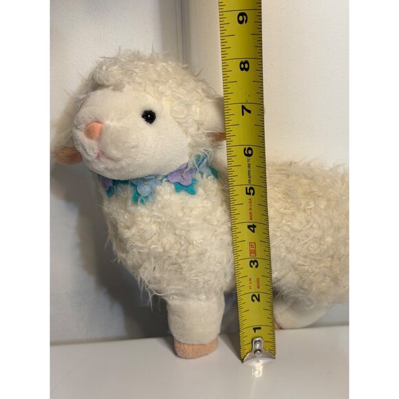 VTG Applause Stuffed Plush Lamb Floral Collar 8" Cream Wool-Texture Soft Toy - Picture 4 of 6